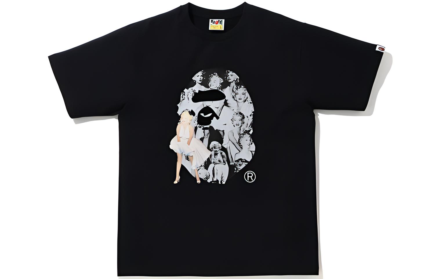 BAPE Marilyn Monroe Unisex Graphic Tee Short Sleeve T-Shirt. 1G23-110-953