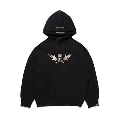 BAPE mastermind JAPAN SS24 Skull Logo Layered Hoodie Black Unisex Pullover 1K23-114-902