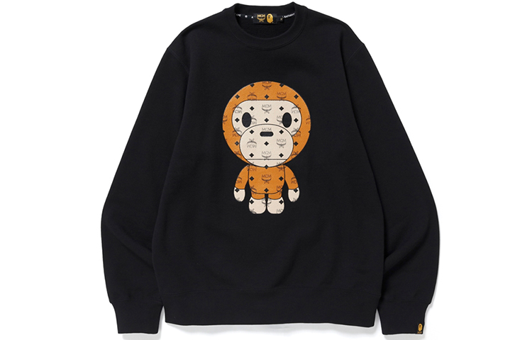 BAPE MCM Baby Milo Crewneck Black Sweatshirt Collaboration 2F73-113-903BLACK