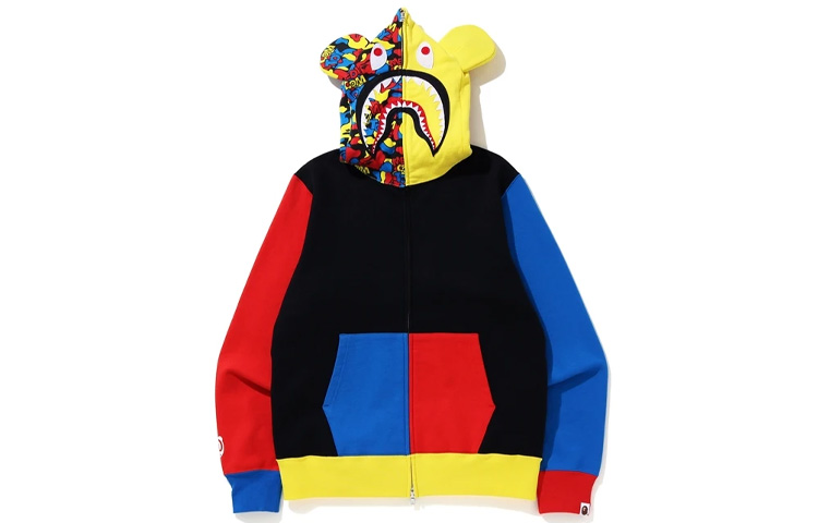 BAPE Medicom Toy Shark Hoodie Unisex Multicolor Collaboration 1G73-115-910