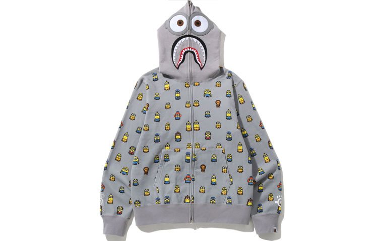 BAPE Minions Shark Full-Zip Hoodie All-Over Print Collaboration 2I73-115-901