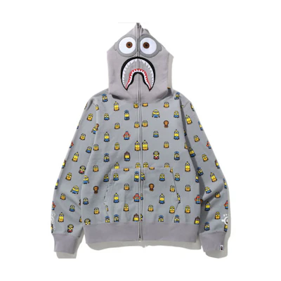 BAPE Minions Shark Full-Zip Hoodie All-Over Print Collaboration 2I73-115-901