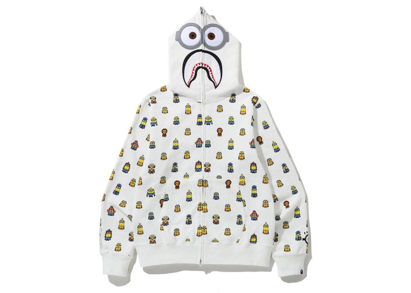 Buy Sudadera con Capucha BAPE x Minions Shark Full Zip Blanca.