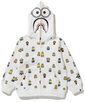 BAPE x Minions Shark Full Zip Kids Hoodie White BAPE x Minions Shark Full Zip Kids Hoodie White