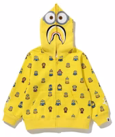 BAPE x Minions Shark Full Zip Kids Hoodie Yellow BAPE x Minions Shark Full Zip Kids Hoodie Yellow