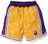 Buy BAPE x Mitchell & Ness Lakers ABC Basketball Authentic Shorts Yellow
