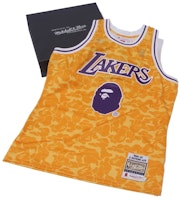 BAPE x Mitchell & Ness Lakers ABC Basketball Authentic Jersey Yellow BAPE x Mitchell & Ness Lakers ABC Basketball Authentic Jersey Yellow