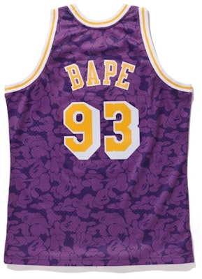 BAPE x Mitchell & Ness Lakers ABC Basketball Swingman Jersey Purple Order BAPE x Mitchell & Ness Lakers ABC Basketball Swingman Jersey Purple