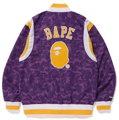 BAPE x Mitchell & Ness Lakers Warm Up Jacket Purple Order BAPE x Mitchell & Ness Lakers Warm Up Jacket Purple