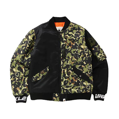 BAPE Mo'wax Black Camo Letter Jacquard Jacket Collaboration. 0ZXJKM31903XG