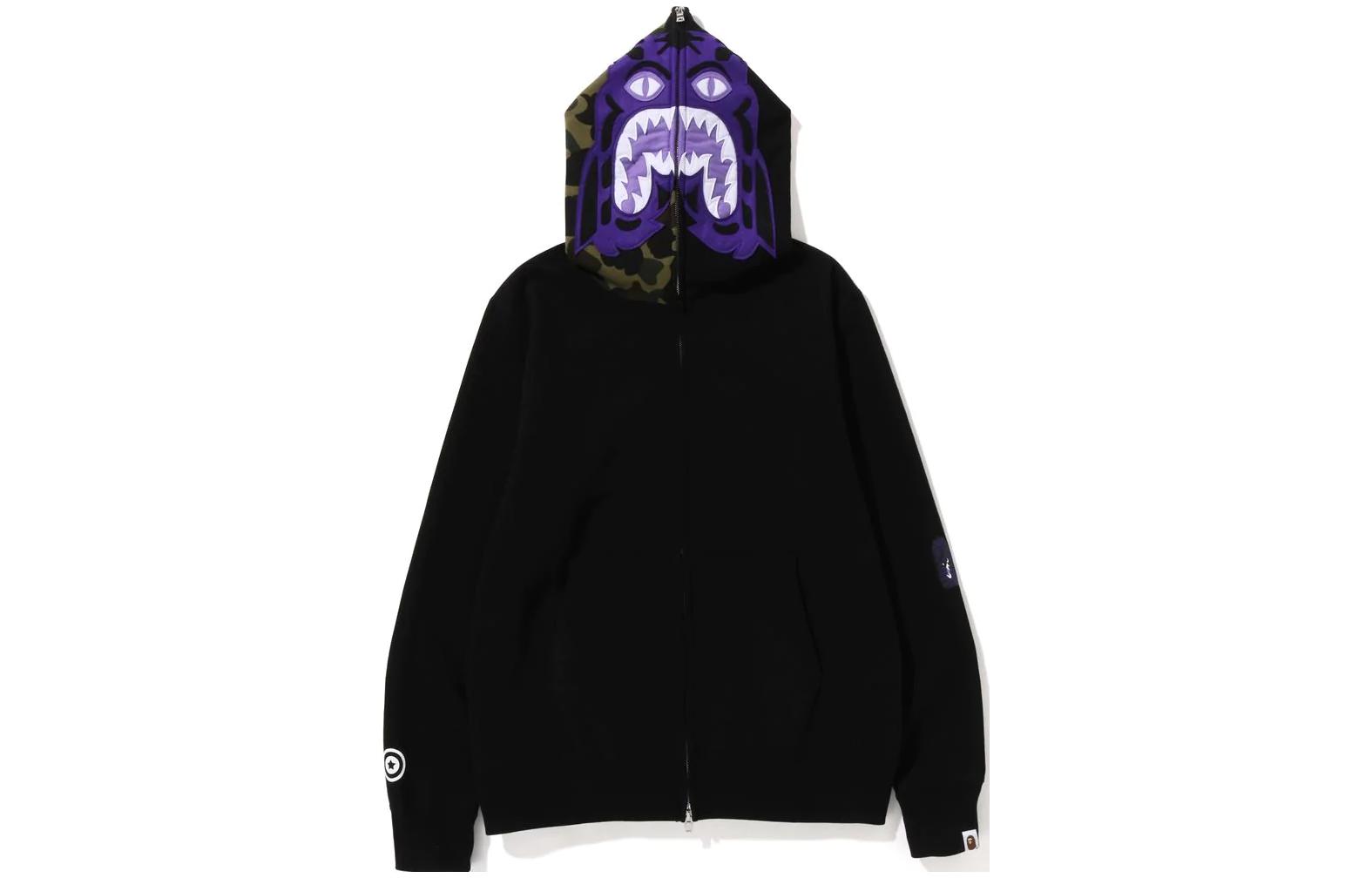 BAPE NBHD Shark Graphic Zip Hoodie Unisex Collaboration 1J30-115-016