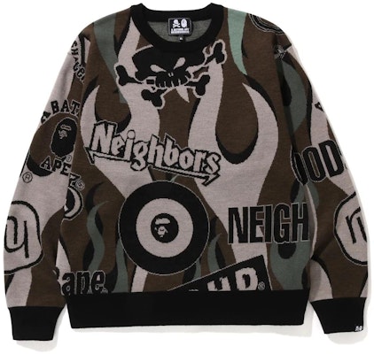 BAPE x NEIGHBORHOOD SS23 全字母印花圆领卫衣 男女款. 1J23-120-901 Order BAPE x NEIGHBORHOOD SS23 全字母印花圆领卫衣 男女款. 1J23-120-901