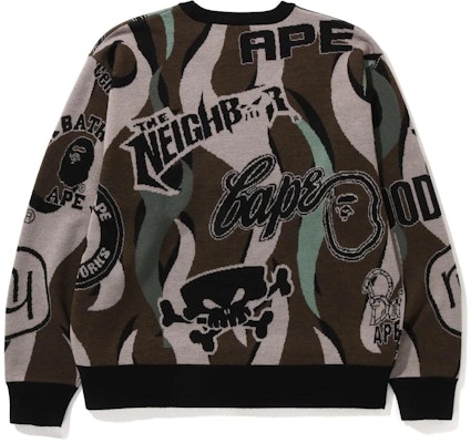 BAPE x NEIGHBORHOOD SS23 全字母印花圆领卫衣 男女款. 1J23-120-901 Lookbook BAPE x NEIGHBORHOOD SS23 全字母印花圆领卫衣 男女款. 1J23-120-901