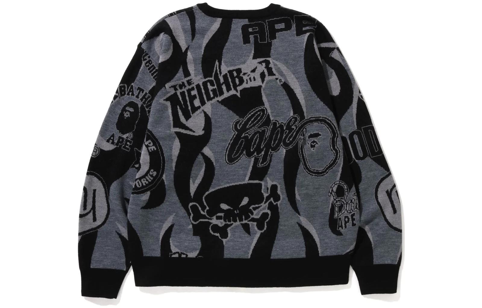 Purchase BAPE x NEIGHBORHOOD SS23 総柄レタープリント クルーネックセーター ユニセックス。 1J23-120-901