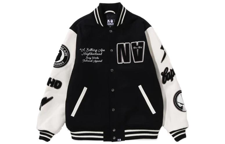 Order BAPE x NEIGHBORHOOD 2023春夏字母棒球夹克 黑色 男女同款. 1J22-141-901