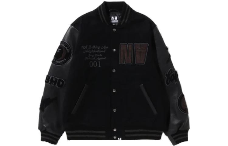 BAPE NBHD SS23 Letter Logo Button Baseball Jacket Unisex 1J21-141-901