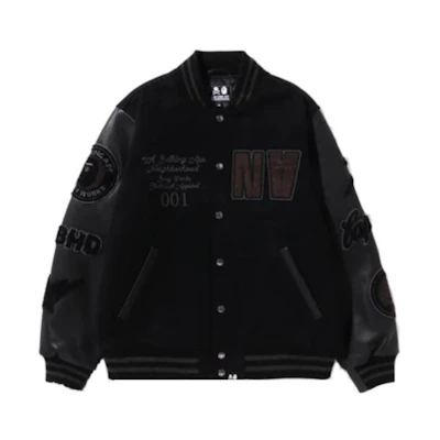 BAPE NBHD SS23 Letter Logo Button Baseball Jacket Unisex 1J21-141-901