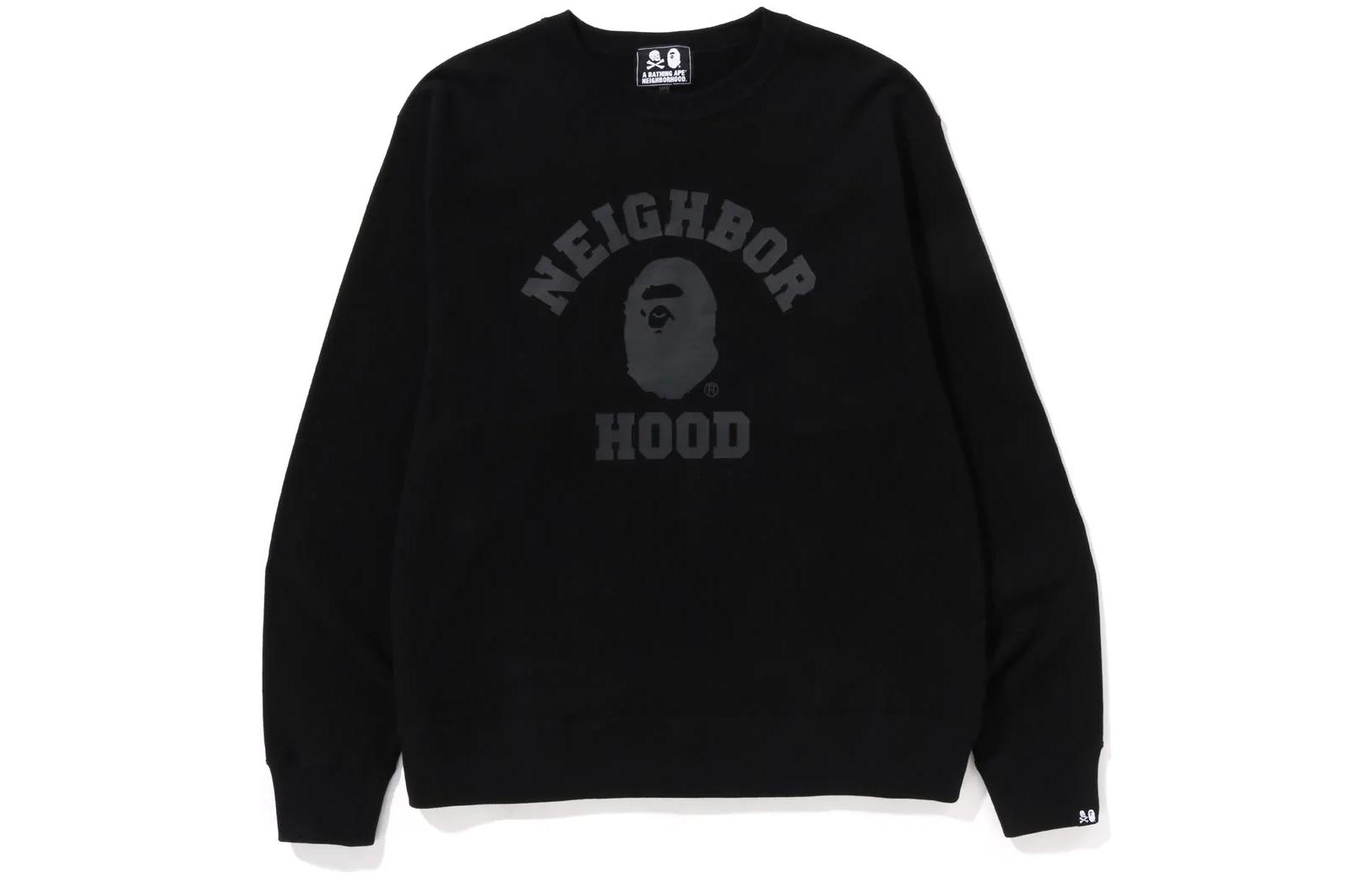 Shop BAPE x NEIGHBORHOOD SS23 标志图案圆领卫衣 男女同款. 1J23-113-901