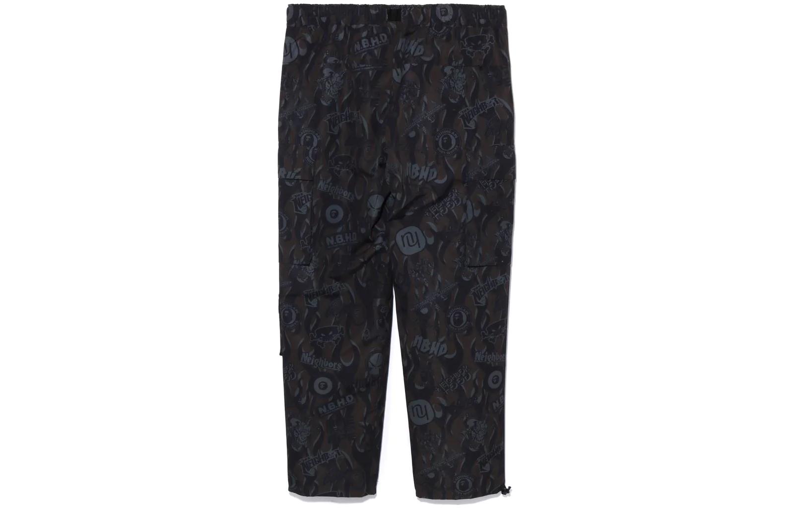 Lookbook Celana Jogger Unisex BAPE x NEIGHBORHOOD SS23 Logo Print Multi-Pocket 1J23-152-901