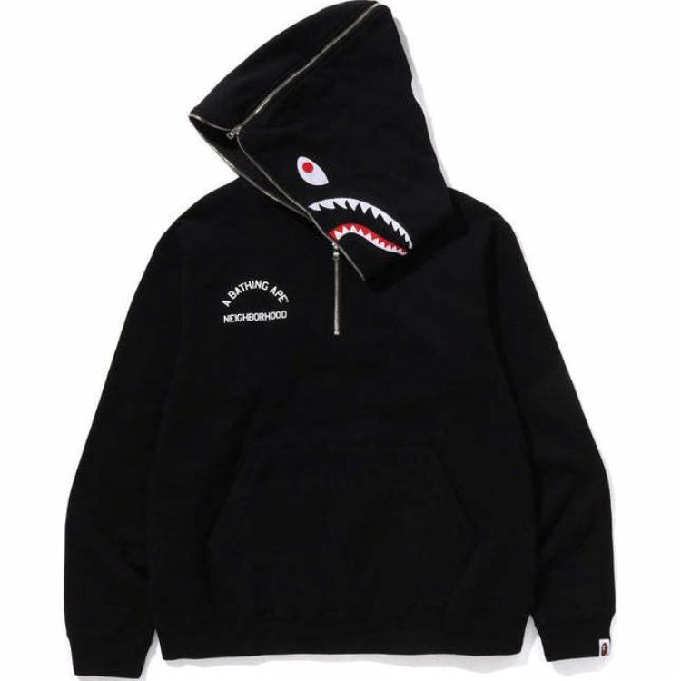 BAPE NBHD SS25 Reversible Skull Shark Hoodie Unisex 1K73-114-907 圖 12