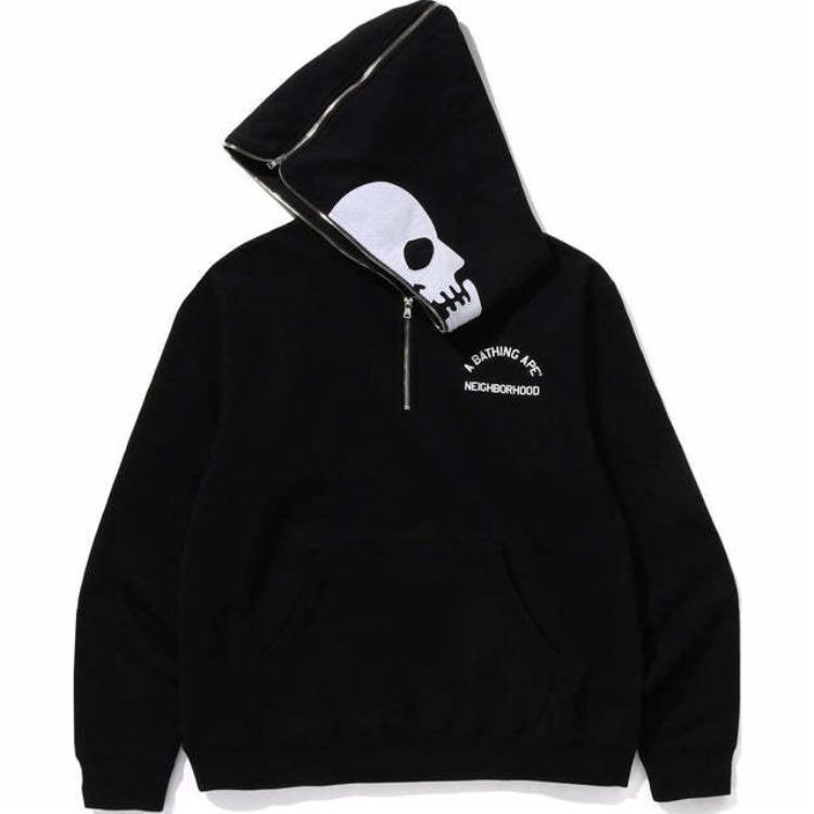 BAPE NBHD SS25 Reversible Skull Shark Hoodie Unisex 1K73-114-907 圖 9
