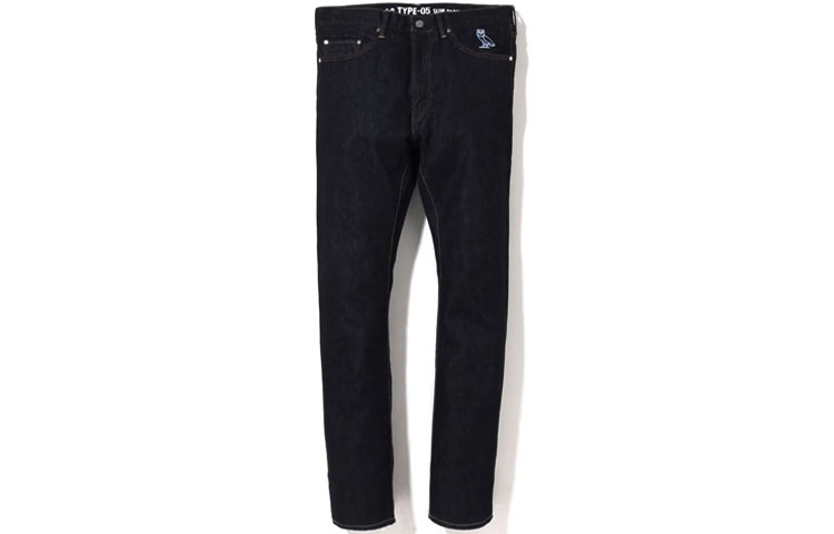 BAPE x OVO 2008 TYPE-05 Straight Denim Jeans  Indigo. 1I73-150-901