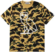 BAPE x OVO Camo Parrot Graphic Crewneck Yellow T-Shirt. 1G23-109-916 BAPE x OVO Camo Parrot Graphic Crewneck Yellow T-Shirt. 1G23-109-916