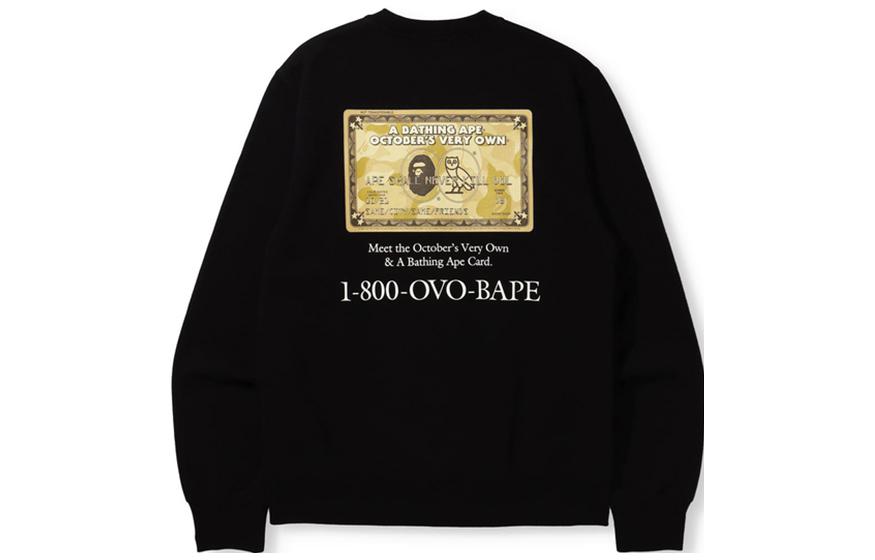 BAPE OVO Collab Logo Patch Crewneck Pullover Sweatshirt 0ZXSWM113902H