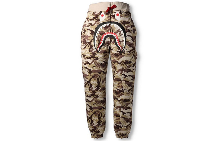 Details for BAPE x OVO 鯊魚迷彩雙面運動褲 男款. 0ZXPTM152903H