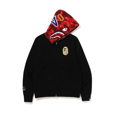 BAPE X OVO Shark Full Zip Hoodie 鲨鱼印花拉链连帽卫衣. 1I73-115-904