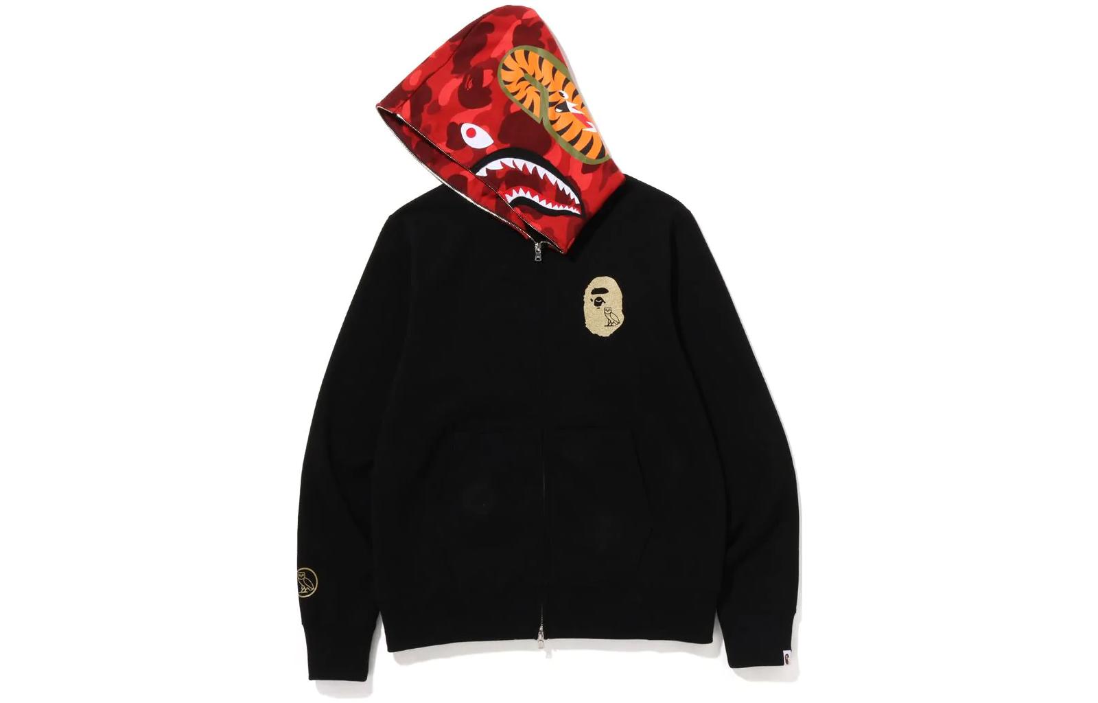 Lookbook BAPE X OVO Shark Full Zip Hoodie Baju Hoddie Zip Penuh Corak Ikan Jerung. 1I73-115-904