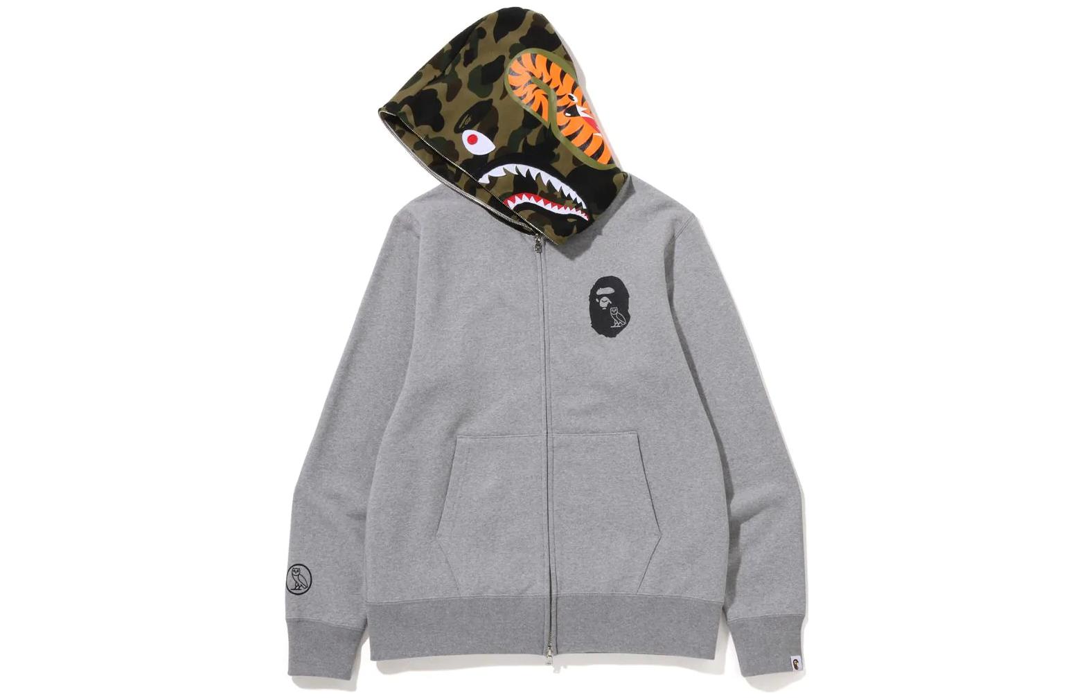 Purchase BAPE X OVO Shark Full Zip Hoodie Baju Hoddie Zip Penuh Corak Ikan Jerung. 1I73-115-904