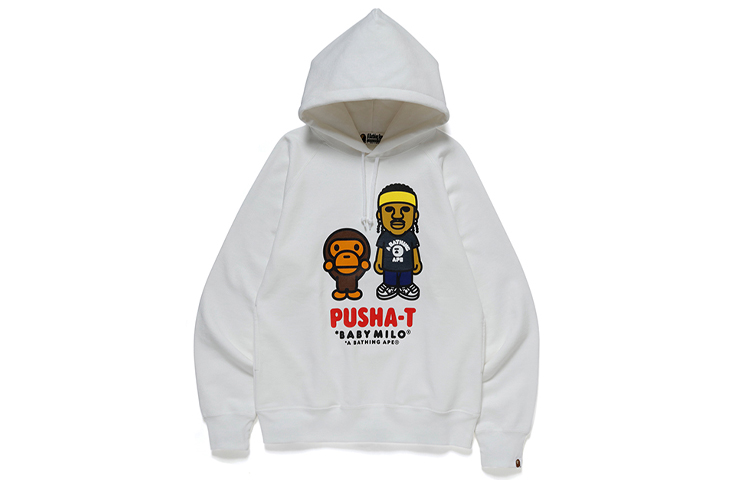 BAPE PUSHA-T Collab Cartoon Pullover Hoodie Unisex 2F73-114-918