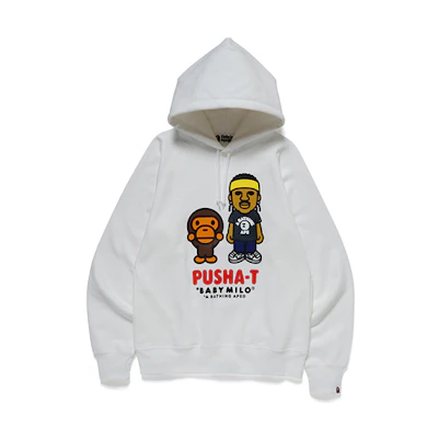 BAPE PUSHA-T Collab Cartoon Pullover Hoodie Unisex 2F73-114-918