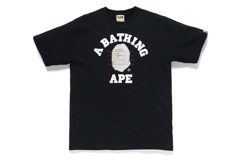 BAPE Pusha T College Logo Tee Black