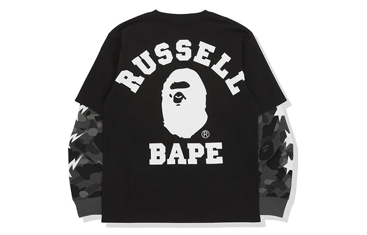 BAPE Russell Ape Logo Crewneck Sweatshirt Collaboration 1G73-111-921