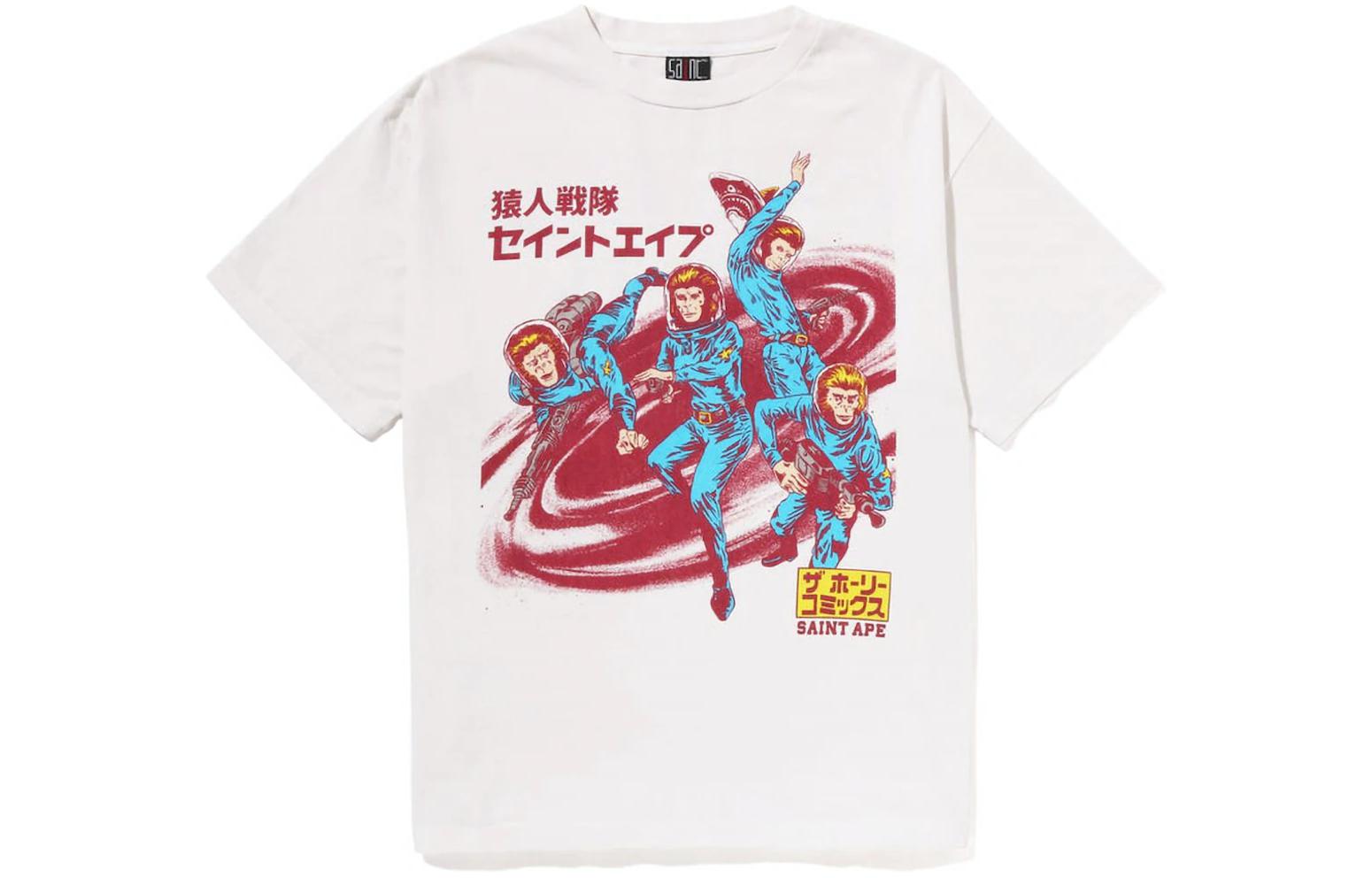 BAPE SAINT Mxxxxxx SS23 Saint Ape Squadron Graphic Tee  T-Shirt 1J23-109-901