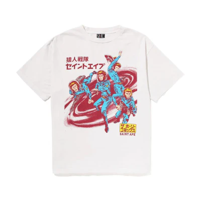 BAPE SAINT Mxxxxxx SS23 Saint Ape Squadron Graphic Tee T-Shirt 1J23-109-901