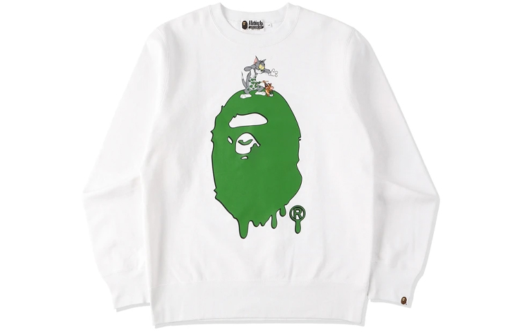 BAPE Tom and Jerry Paint Crewneck Pullover Sweatshirt Edition 1H23-113-908