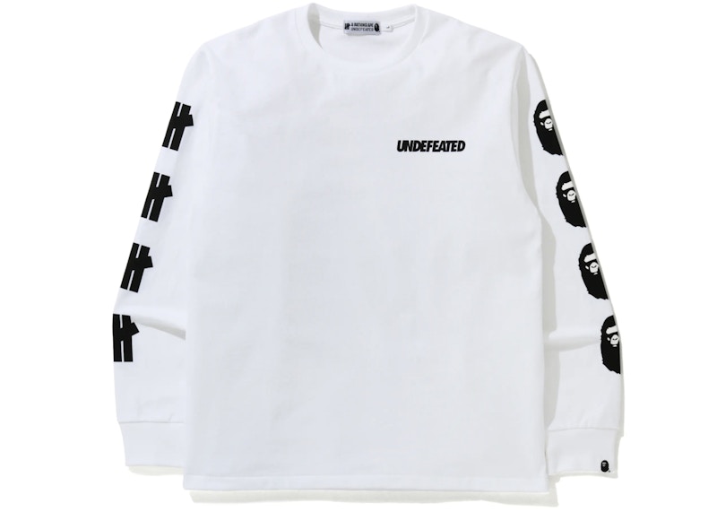 BAPE x UNDEFEATED 2 Long Sleeve Tee White