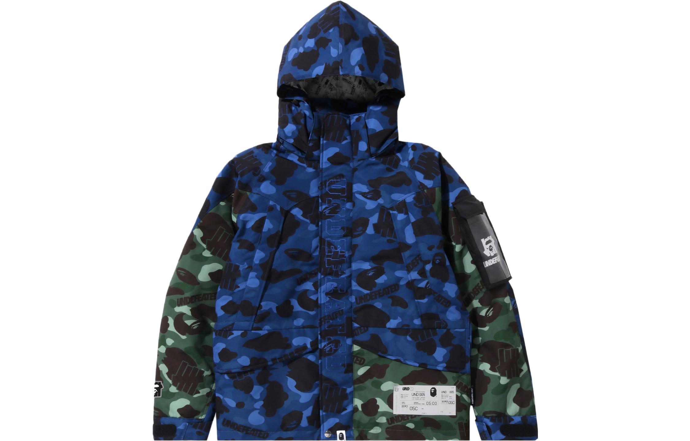 BAPE UNDFTD Camo Logo Print Hooded Ski Jacket Men 1I73-144-901