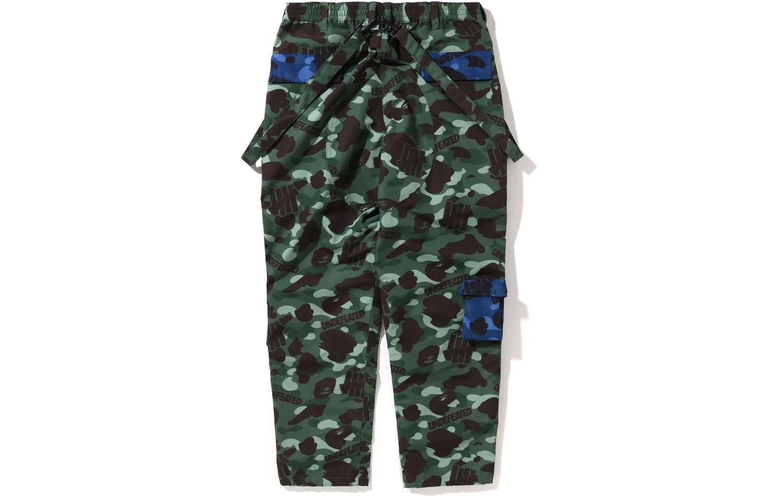 BAPE x UNDFTD FW22 Camo Multi-Pocket Straight-Leg Pants Green  Casual Wear 1I73-152-909