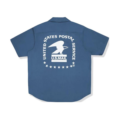 BAPE USPS Green Short Sleeve Shirt Collaboration with Postal Eagle Logo. 0ZXSRMX32901I