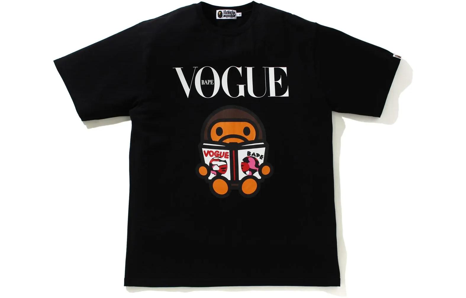 BAPE VOGUE Ape Head Logo Back Print Unisex Crewneck Short Sleeve Tee. 1I30-786-CS5
