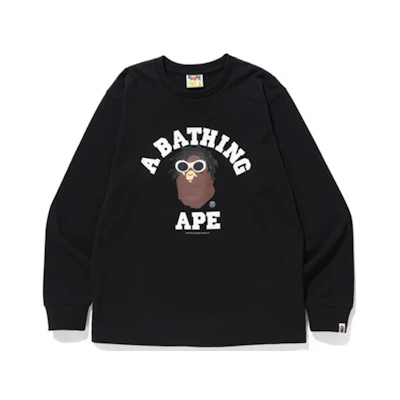 BAPE Wiz Khalifa College L/S Sunglasses Ape Head Graphic Long Sleeve Tee Mens. 1F73-111-902