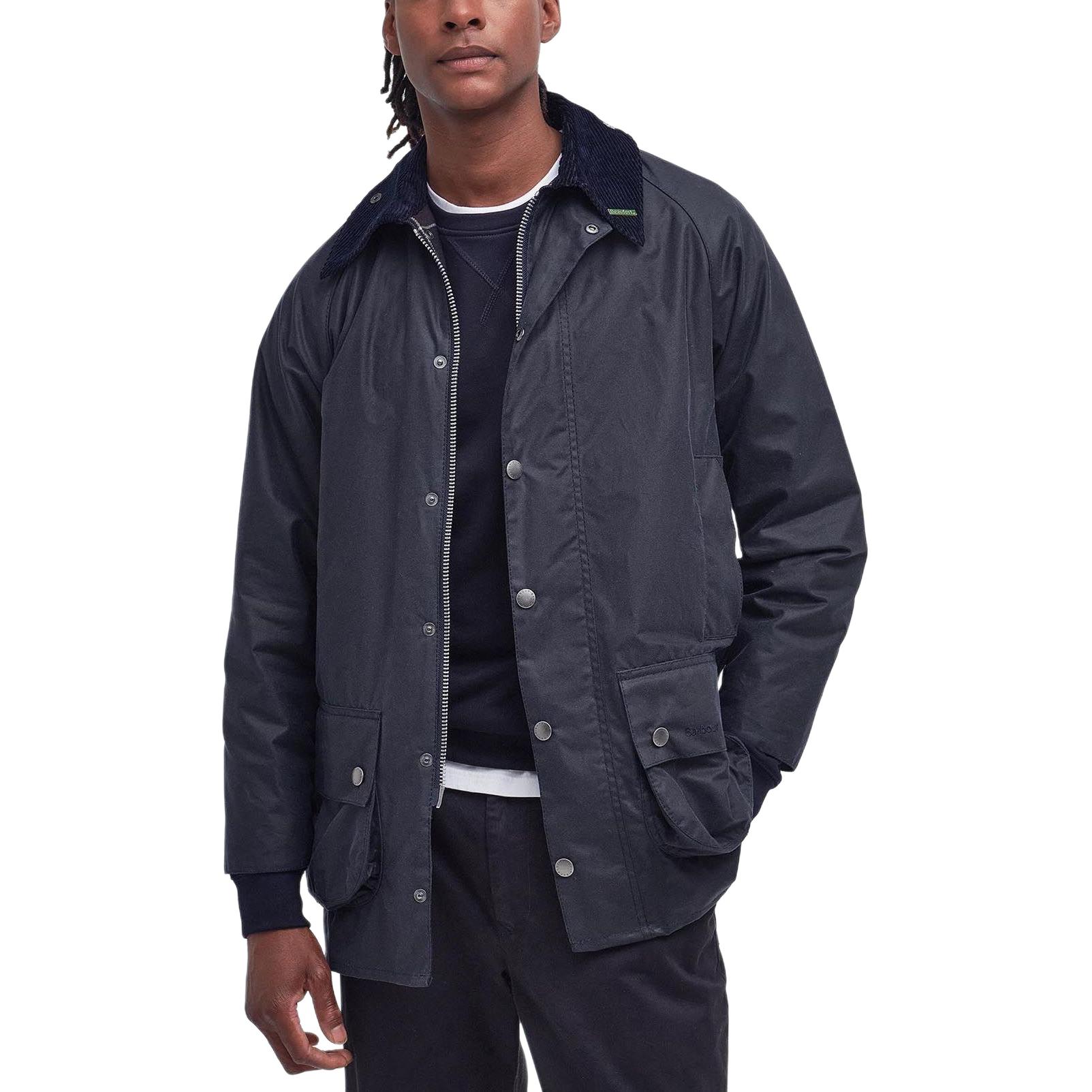 Shop BARBOUR Jaket Wax Beaufort Navy Blue Anniversary 40th Outerwear MWX2254NY72