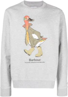 Barbour × NOAH FW22 Duck Letter Graphic Crewneck Sweatshirt Grey MOL0500GY52 Barbour × NOAH FW22 Duck Letter Graphic Crewneck Sweatshirt Grey MOL0500GY52