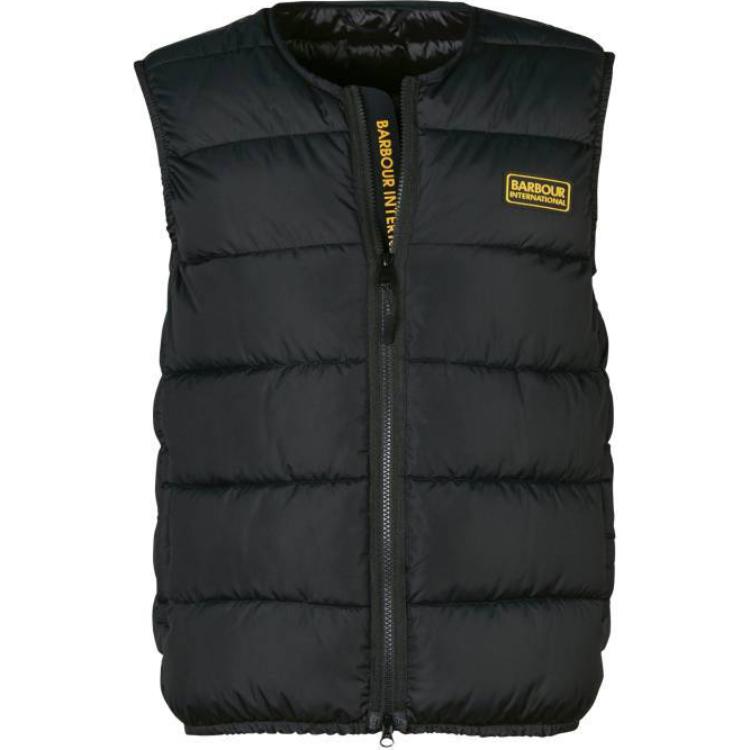 Order Barbour Badge Zip Rompi Tanpa Lengan Hitam MGI0186BK11