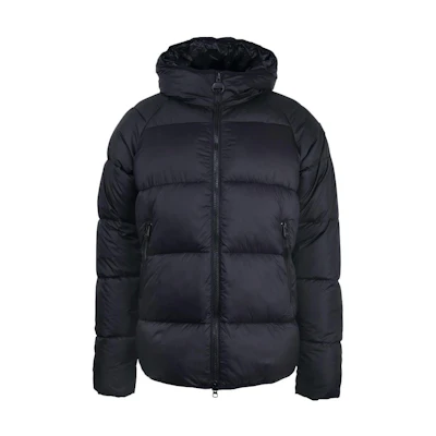 BARBOUR Black Down-Filled Slim Fit Hooded Jacket. MQU1711BK11