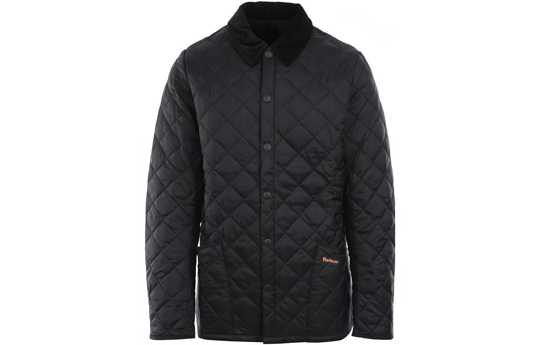 BARBOUR  Black Logo Embroidered Single-Breasted Cotton Jacket. MQU0240MQUBK11